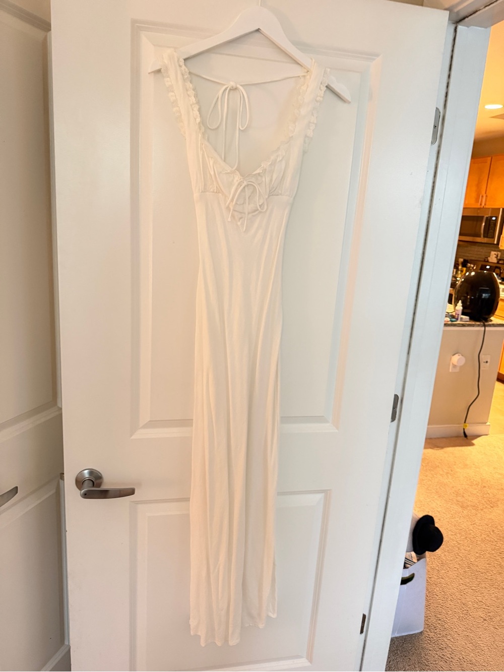 Princess Polly Cream Lace-Trim Maxi Chemise